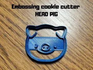 Pig head embossing cookie cutter