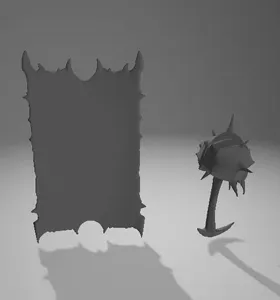 Doom Diablo Gladiator Barbarian Flail ShieldWeapon