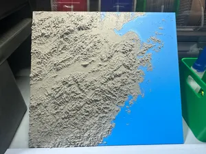 浙江省及周边七山二水一分田 3D地图（高度等比例拉高20倍）