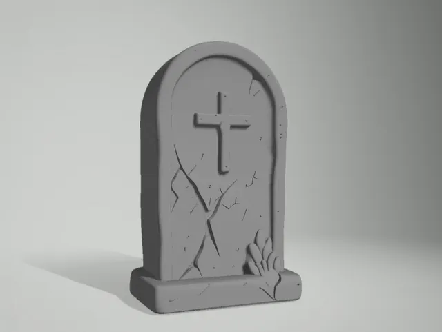 Creepy Halloween Gravestone Prop STL Print
