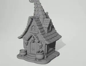 Haunted Village Cottage – Spooky Halloween Print