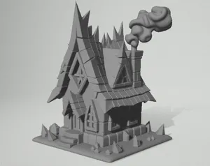 Haunted House with Smoky Roof – Halloween 3D Print