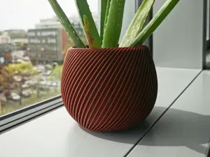 Ridged planter vase