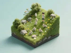 一群吃草的小兔子 一体打印 a1mini适用