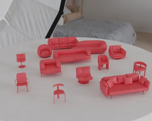 Modern Designer Furniture Miniatures STL Megapack