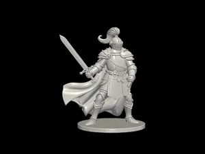 Fantasy Armored Knight Miniature 3D Model