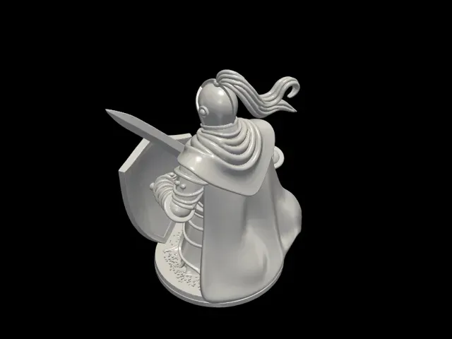 Armored Knight with Shield & Sword 3D Model — Фото 3 из 6