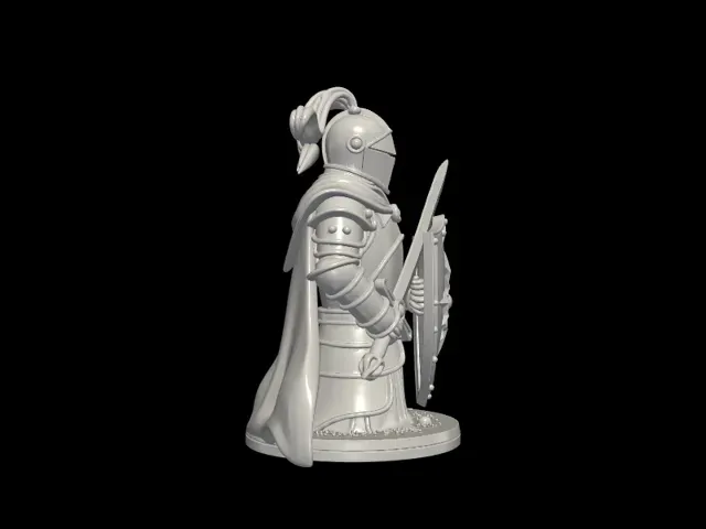 Armored Knight with Shield & Sword 3D Model — Фото 5 из 6