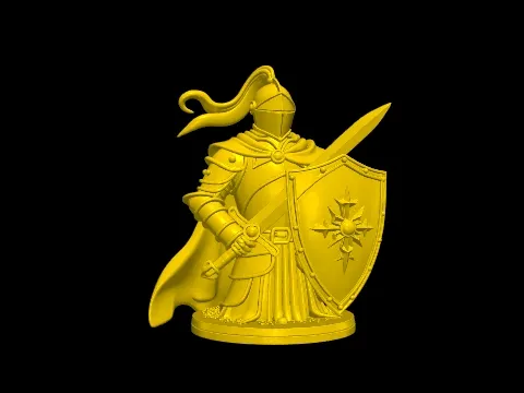 Armored Knight with Shield & Sword 3D Model — Фото 6 из 6