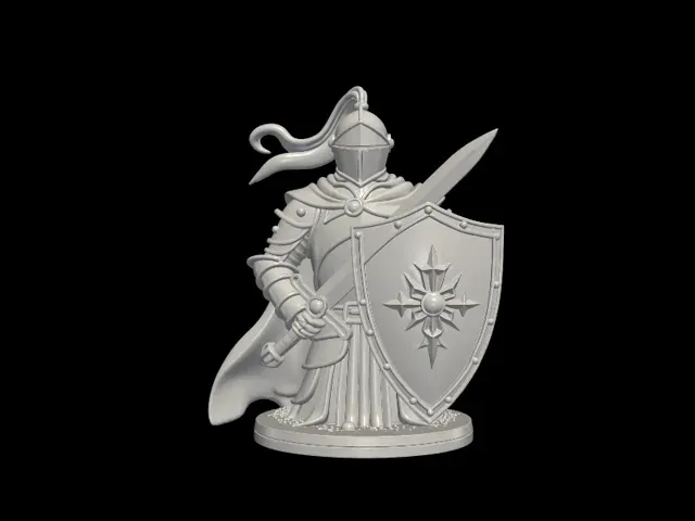 Armored Knight with Shield & Sword 3D Model — Фото 2 из 6