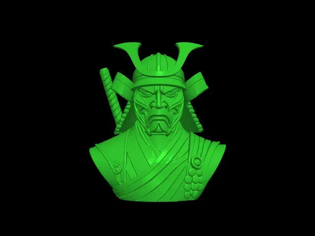 Samurai Warrior Bust with Katana 3D Model — Image 4 of 6