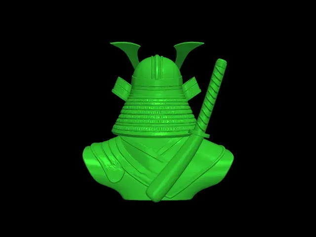 Samurai Warrior Bust with Katana 3D Model — Image 6 of 6