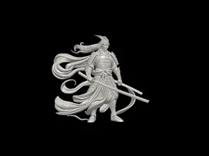 Dynamic Samurai Dual Katana Warrior 3D Model