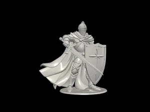 Crusader Knight with Sword & Shield Miniature