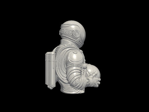 Astronaut Bust – Sci-Fi Desk Sculpture