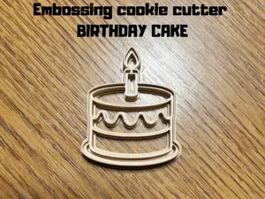 Embossing cookie cutter birthday cake