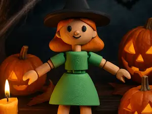 Little Witch Doll – Articulated Halloween Toy