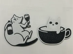 喝酒的猫喝咖啡的猫搞怪猫冰箱贴