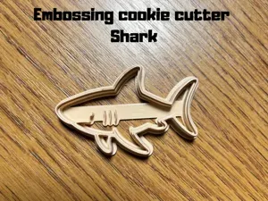 Embossing cookie cutter shark