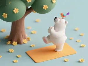 瑜伽小熊 一体打印 a1mini适用