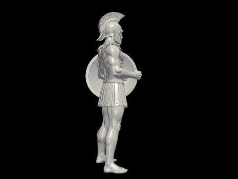 Spartan Warrior Miniature with Shield