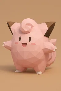 #035 Clefairy – Low Poly Pokémon
