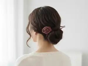 玫瑰花发簪|优雅一体打印发饰|Rose Hairpin