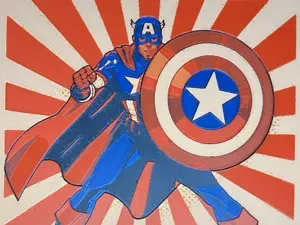Captain America fun art hueforge 20x20cm