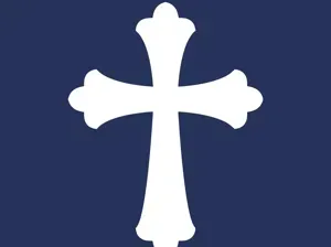 Christian Cross Silhouette Chrome Heart Style