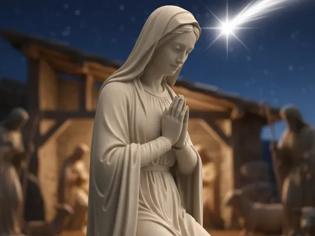 Maria vergine madonna in ginocchio per presepe