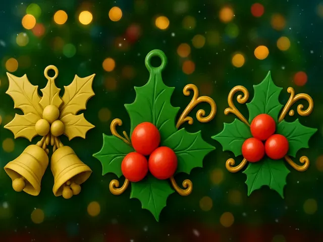 Christmas Holly Ornament Set – 3 Decorative STL