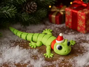 Flexi Christmas Lizard – Cute Poseable Holiday Toy