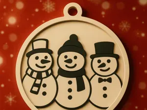 Three Snowmen Ornament