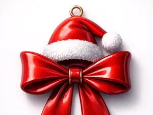 Santa Hat Bow Ornament