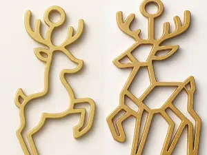 Minimalist Reindeer Ornament Duo
