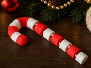 Flexi Christmas - Articulated Candy Cane Toy