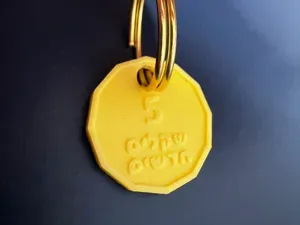 5 Shekel Cart Coin Keychain