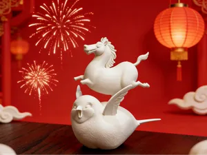 马踏飞燕 白瓷天马踏飞燕,红年烟火跃新春 新年超越极限、一往无前