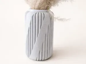 Spiral Ribbed Vase – Minimalist Decorative Vase