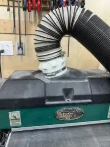 Simple 4" dust collector magnetic quick connect.