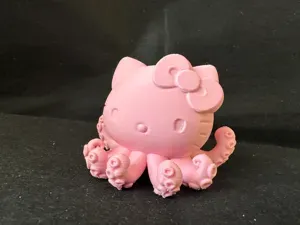 搞怪章鱼凯蒂猫玩偶摆件