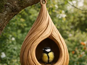 Tree Drop Birdhouse – Organic Hollow Teardrop