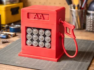 AA Tankstelle – Retro Stauraum für 12 Batterien