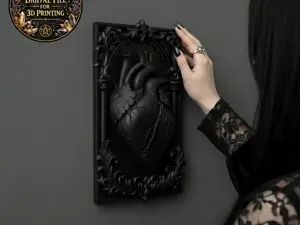 Gothic Anatomical Heart Victorian Relief Panel