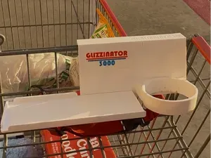 Cart caddy with tray and cup holder