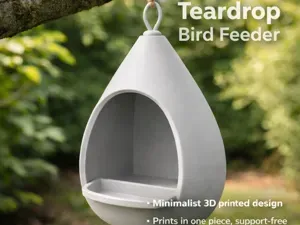 Teardrop Bird Feeder – Minimalist One-Piece Print