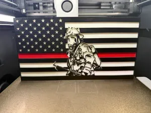 Thin Red Line Fireman Wall Hanger