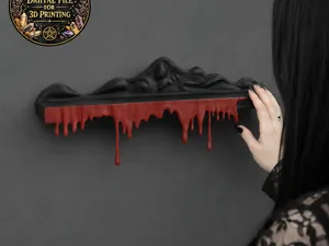Gothic Blood Drip Shelf - Horror Macabre Wall Art