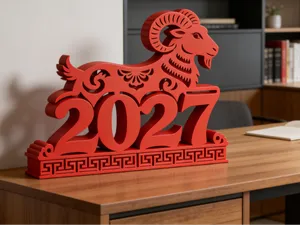 2027羊年桌面小摆件立体无支撑