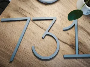 Slim House Numbers 0-9 and ABCD